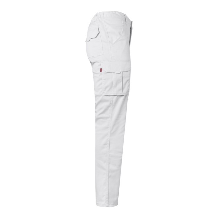 Pantalón de trabajo unisex con bolsillos 290 g/m2 color blanco cuarta vista Pantalón de trabajo unisex con bolsillos 290 g/m2 color blanco cuarta vista