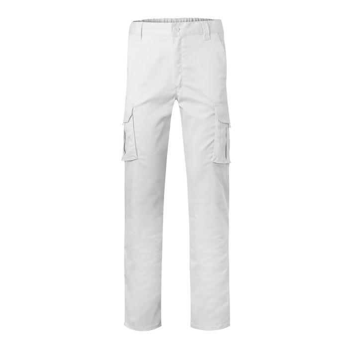Pantalón de trabajo unisex con bolsillos 290 g/m2 color blanco Pantalón de trabajo unisex con bolsillos 290 g/m2 color blanco