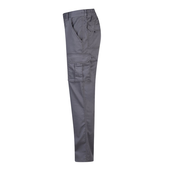 Pantalón de trabajo unisex con bolsillos 290 g/m2 color gris tercera vista Pantalón de trabajo unisex con bolsillos 290 g/m2 color gris tercera vista