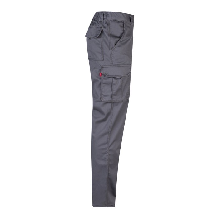 Pantalón de trabajo unisex con bolsillos 290 g/m2 color gris cuarta vista Pantalón de trabajo unisex con bolsillos 290 g/m2 color gris cuarta vista