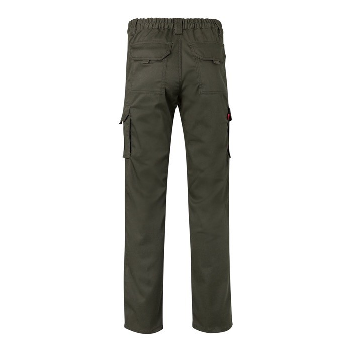 Pantalón de trabajo unisex con bolsillos 290 g/m2 color verde militar segunda vista Pantalón de trabajo unisex con bolsillos 290 g/m2 color verde militar segunda vista