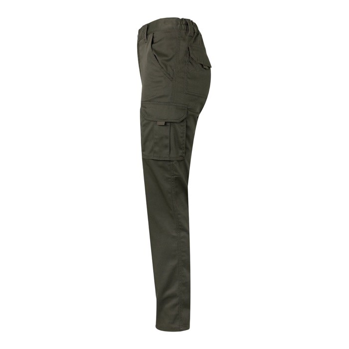 Pantalón de trabajo unisex con bolsillos 290 g/m2 color verde militar tercera vista Pantalón de trabajo unisex con bolsillos 290 g/m2 color verde militar tercera vista