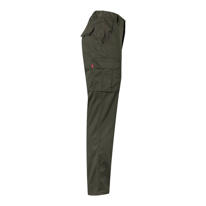 Pantalón de trabajo unisex con bolsillos 290 g/m2 color verde militar cuarta vista Pantalón de trabajo unisex con bolsillos 290 g/m2 color verde militar cuarta vista