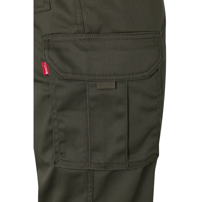 Pantalón de trabajo unisex con bolsillos 290 g/m2 color verde militar quinta vista Pantalón de trabajo unisex con bolsillos 290 g/m2 color verde militar quinta vista