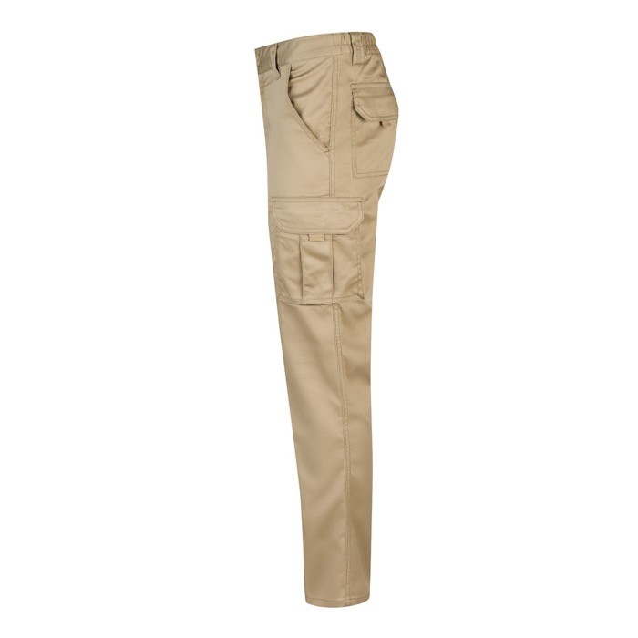 Pantalón de trabajo unisex con bolsillos 290 g/m2 color natural tercera vista Pantalón de trabajo unisex con bolsillos 290 g/m2 color natural tercera vista