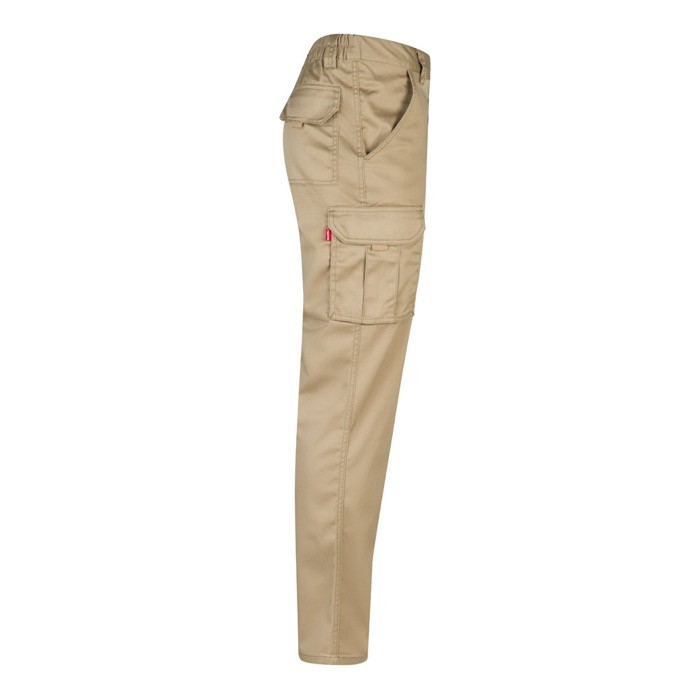 Pantalón de trabajo unisex con bolsillos 290 g/m2 color natural cuarta vista Pantalón de trabajo unisex con bolsillos 290 g/m2 color natural cuarta vista