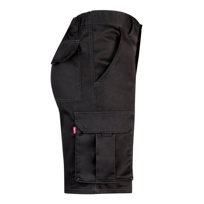 Bermudas elásticas con bolsillos de algodón y poliéster 240 g/m2 color negro cuarta vista Bermudas elásticas con bolsillos de algodón y poliéster 240 g/m2 color negro cuarta vista