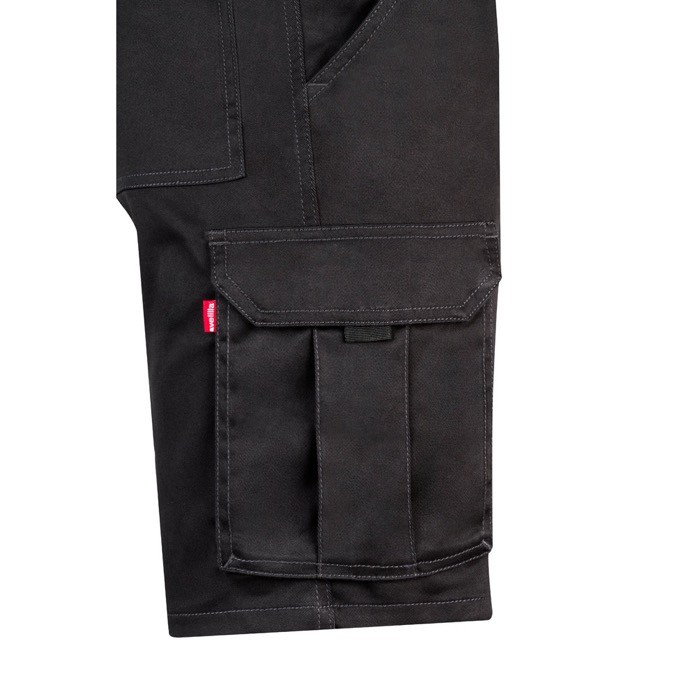 Bermudas elásticas con bolsillos de algodón y poliéster 240 g/m2 color negro quinta vista Bermudas elásticas con bolsillos de algodón y poliéster 240 g/m2 color negro quinta vista