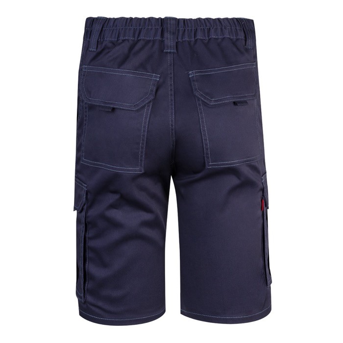 Bermudas elásticas con bolsillos de algodón y poliéster 240 g/m2 color azul segunda vista Bermudas elásticas con bolsillos de algodón y poliéster 240 g/m2 color azul segunda vista