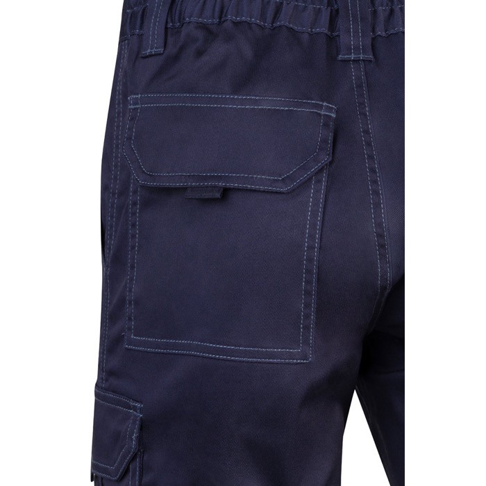 Bermudas elásticas con bolsillos de algodón y poliéster 240 g/m2 color azul sexta vista Bermudas elásticas con bolsillos de algodón y poliéster 240 g/m2 color azul sexta vista