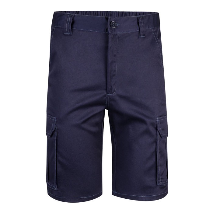 Bermudas elásticas con bolsillos de algodón y poliéster 240 g/m2 color azul Bermudas elásticas con bolsillos de algodón y poliéster 240 g/m2 color azul