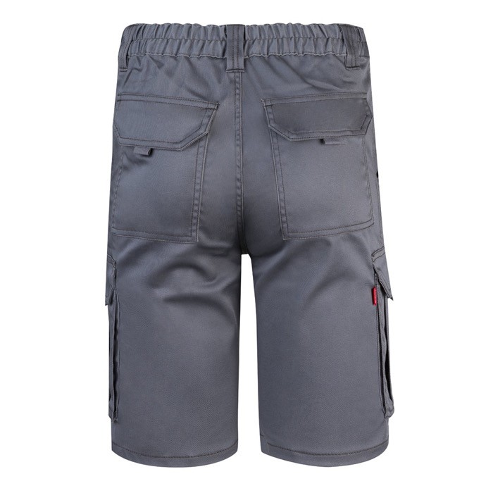 Bermudas elásticas con bolsillos de algodón y poliéster 240 g/m2 color gris segunda vista Bermudas elásticas con bolsillos de algodón y poliéster 240 g/m2 color gris segunda vista