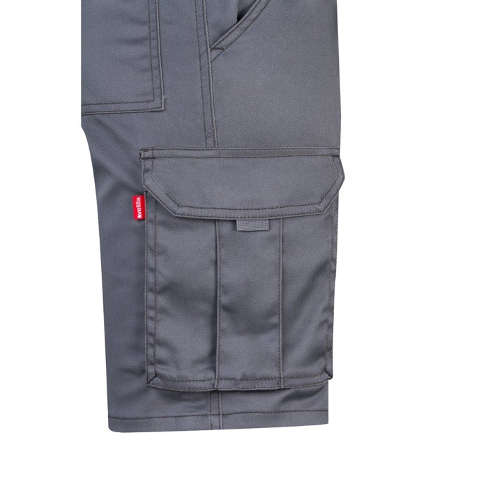 Bermudas elásticas con bolsillos de algodón y poliéster 240 g/m2 color gris quinta vista Bermudas elásticas con bolsillos de algodón y poliéster 240 g/m2 color gris quinta vista