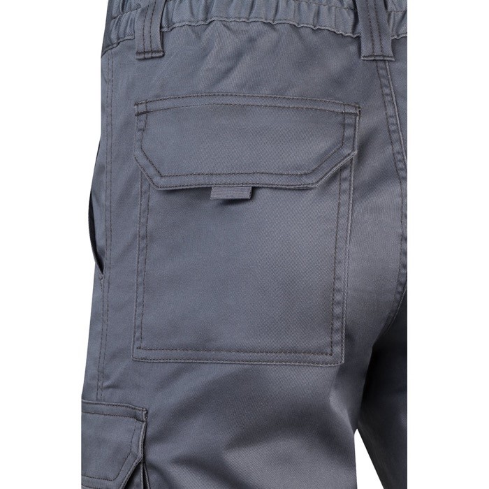 Bermudas elásticas con bolsillos de algodón y poliéster 240 g/m2 color gris sexta vista Bermudas elásticas con bolsillos de algodón y poliéster 240 g/m2 color gris sexta vista