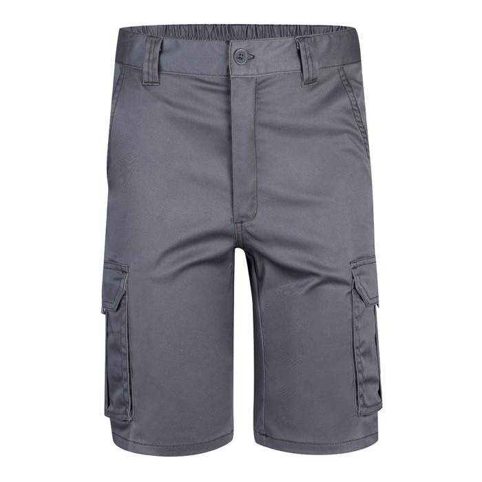 Bermudas elásticas con bolsillos de algodón y poliéster 240 g/m2 color gris Bermudas elásticas con bolsillos de algodón y poliéster 240 g/m2 color gris