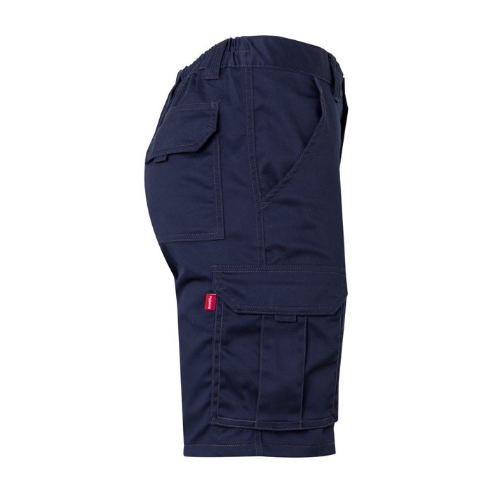 Bermudas elásticas con bolsillos de algodón y poliéster 240 g/m2 color azul marino cuarta vista Bermudas elásticas con bolsillos de algodón y poliéster 240 g/m2 color azul marino cuarta vista