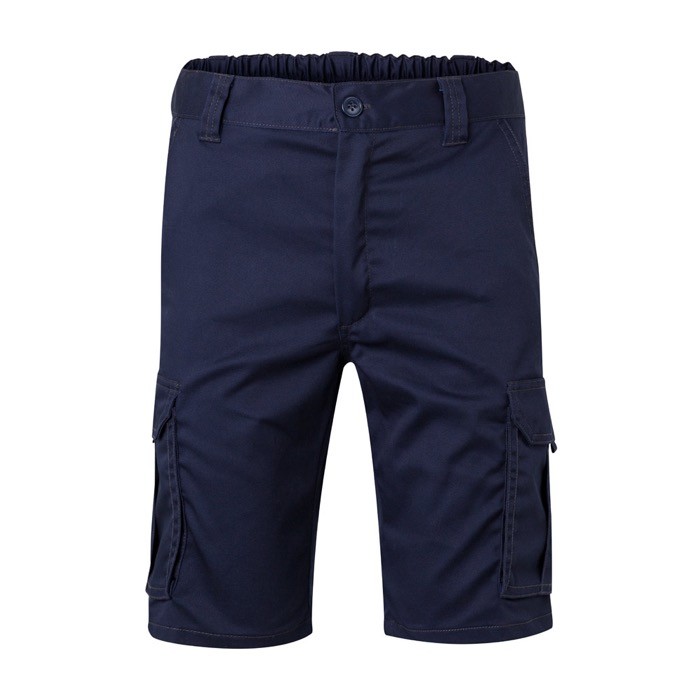 Bermudas elásticas con bolsillos de algodón y poliéster 240 g/m2 color azul marino Bermudas elásticas con bolsillos de algodón y poliéster 240 g/m2 color azul marino