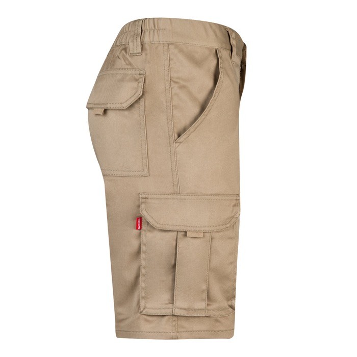 Bermudas elásticas con bolsillos de algodón y poliéster 240 g/m2 color natural cuarta vista Bermudas elásticas con bolsillos de algodón y poliéster 240 g/m2 color natural cuarta vista