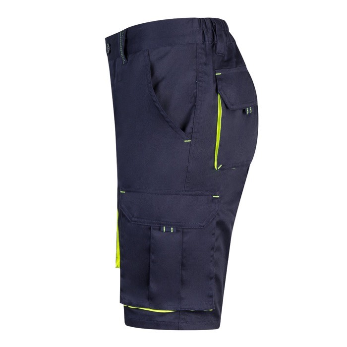 Bermudas laborales bicolor de algodón y poliéster 240 g/m2 color amarillo tercera vista Bermudas laborales bicolor de algodón y poliéster 240 g/m2 color amarillo tercera vista