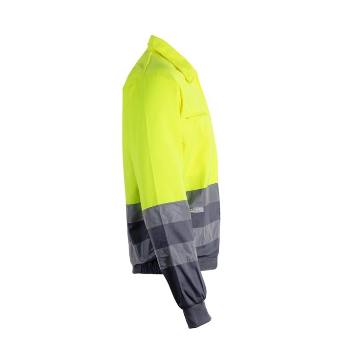 Chaqueta de trabajo extra grande en poliéster y algodón 210 g/m2 color gris cuarta vista Chaqueta de trabajo extra grande en poliéster y algodón 210 g/m2 color gris cuarta vista