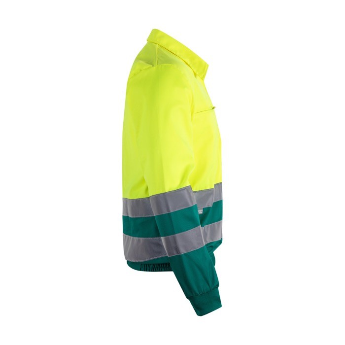 Chaqueta de trabajo extra grande en poliéster y algodón 210 g/m2 color verde cuarta vista Chaqueta de trabajo extra grande en poliéster y algodón 210 g/m2 color verde cuarta vista