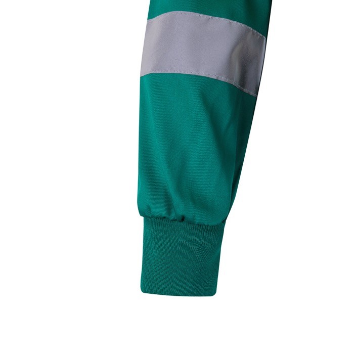 Chaqueta de trabajo extra grande en poliéster y algodón 210 g/m2 color verde sexta vista Chaqueta de trabajo extra grande en poliéster y algodón 210 g/m2 color verde sexta vista