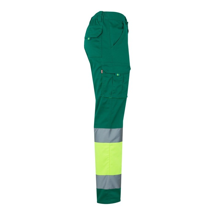 Pantalón de trabajo elástico extra grande con bolsillos 240 g/m2 color verde cuarta vista Pantalón de trabajo elástico extra grande con bolsillos 240 g/m2 color verde cuarta vista
