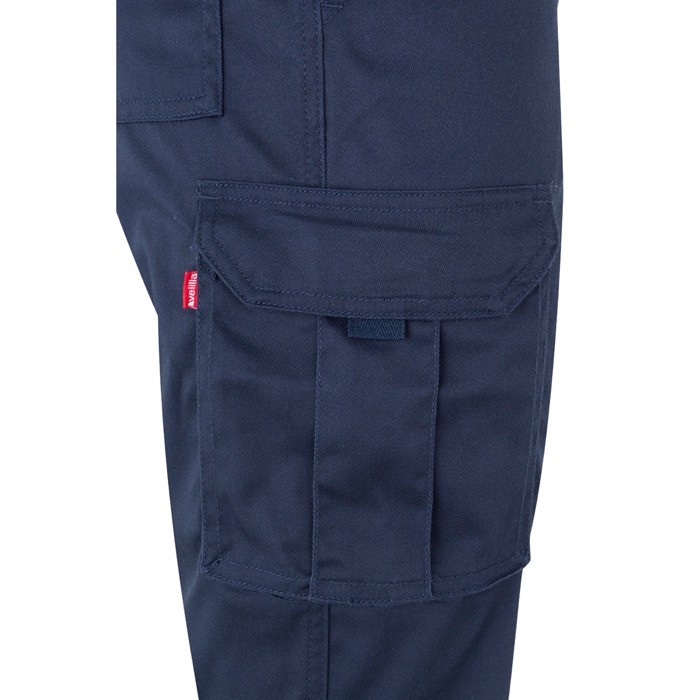 Pantalón de trabajo unisex con reflectantes 240 g/m2 color azul marino quinta vista Pantalón de trabajo unisex con reflectantes 240 g/m2 color azul marino quinta vista