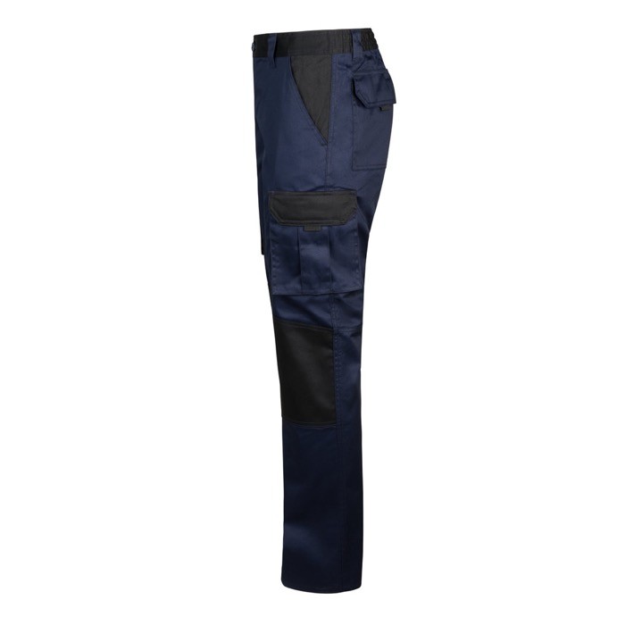 Pantalón de sarga de trabajo de algodón y poliéster 240 g/m2 color azul tercera vista Pantalón de sarga de trabajo de algodón y poliéster 240 g/m2 color azul tercera vista