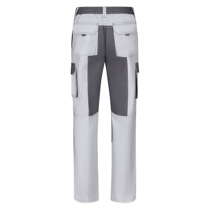 Pantalón de sarga de trabajo de algodón y poliéster 240 g/m2 color blanco segunda vista Pantalón de sarga de trabajo de algodón y poliéster 240 g/m2 color blanco segunda vista