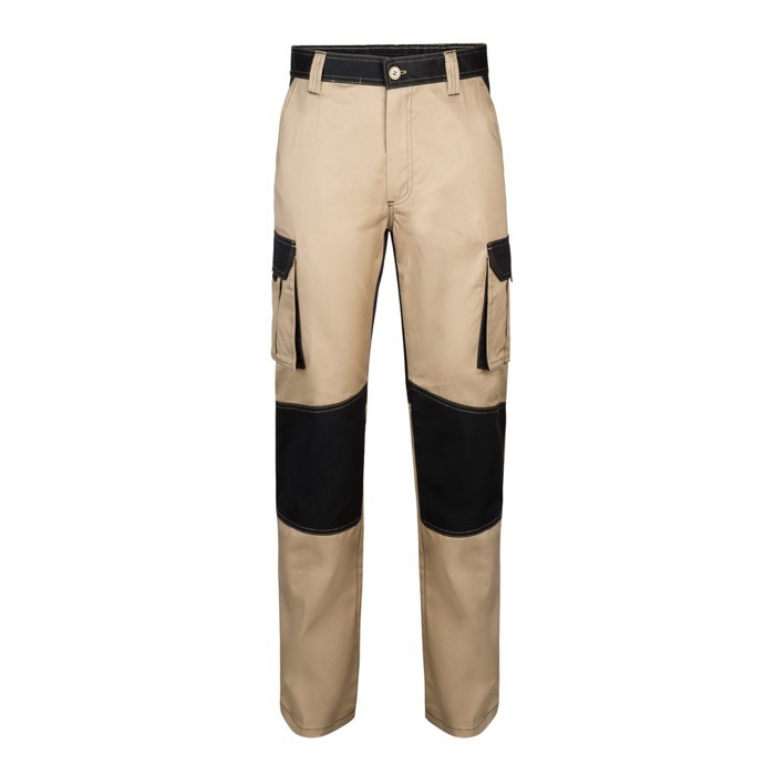 Pantalón de sarga de trabajo de algodón y poliéster 240 g/m2 color beige Pantalón de sarga de trabajo de algodón y poliéster 240 g/m2 color beige