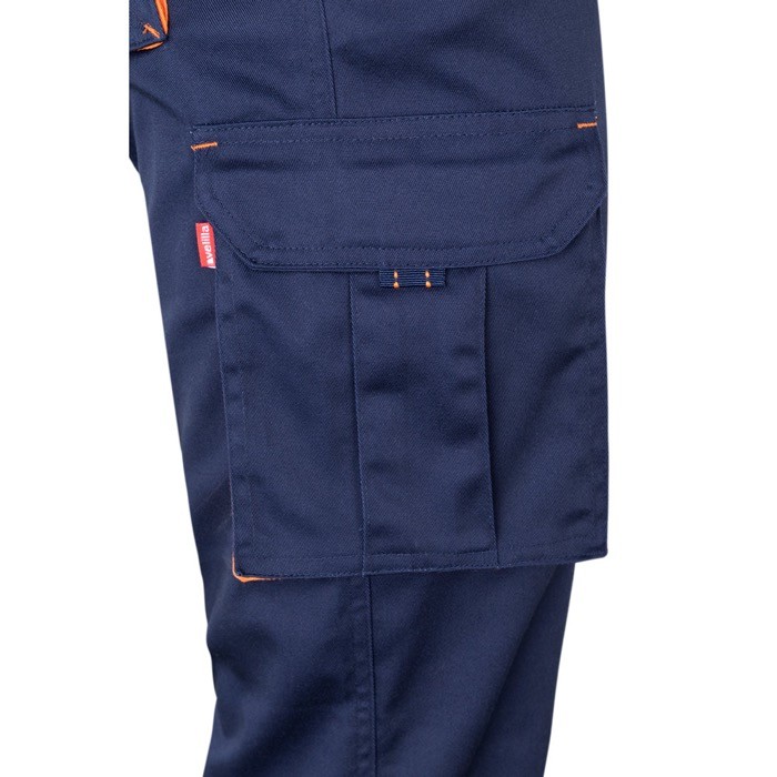 Pantalón laboral unisex bicolor en algodón y poliéster 240 g/m2 quinta vista Pantalón laboral unisex bicolor en algodón y poliéster 240 g/m2 quinta vista