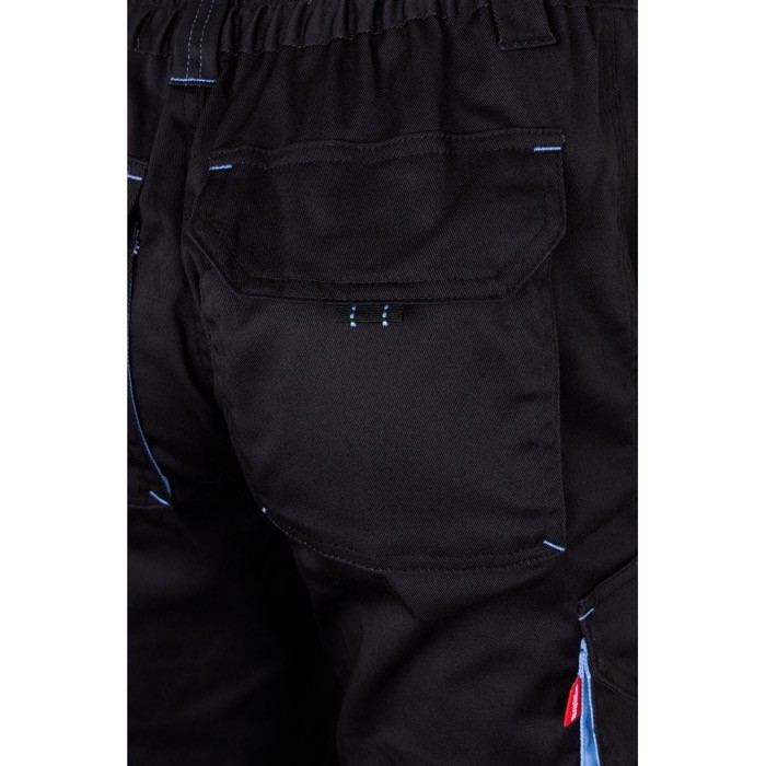 Pantalón laboral unisex bicolor en algodón y poliéster 240 g/m2 color azul claro sexta vista Pantalón laboral unisex bicolor en algodón y poliéster 240 g/m2 color azul claro sexta vista