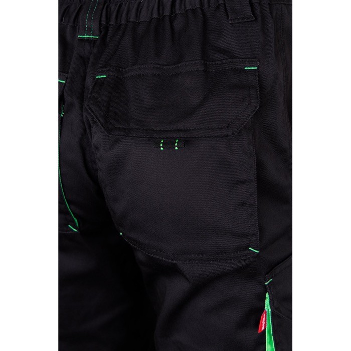 Pantalón laboral unisex bicolor en algodón y poliéster 240 g/m2 color verde sexta vista Pantalón laboral unisex bicolor en algodón y poliéster 240 g/m2 color verde sexta vista