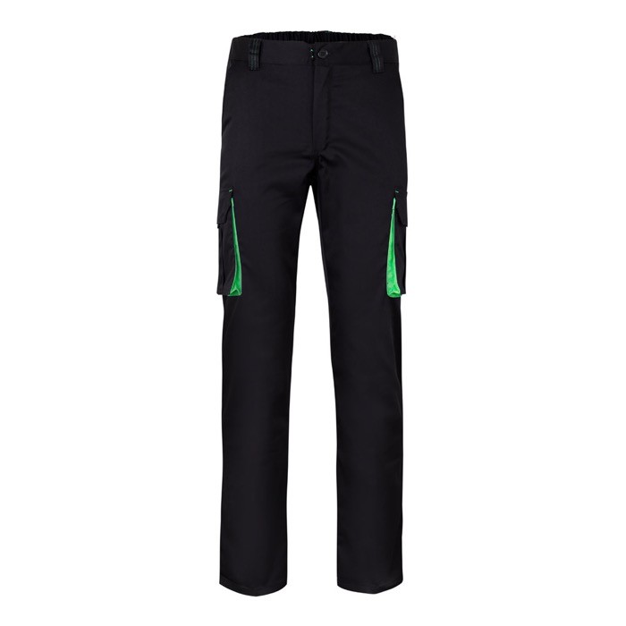 Pantalón laboral unisex bicolor en algodón y poliéster 240 g/m2 color verde Pantalón laboral unisex bicolor en algodón y poliéster 240 g/m2 color verde
