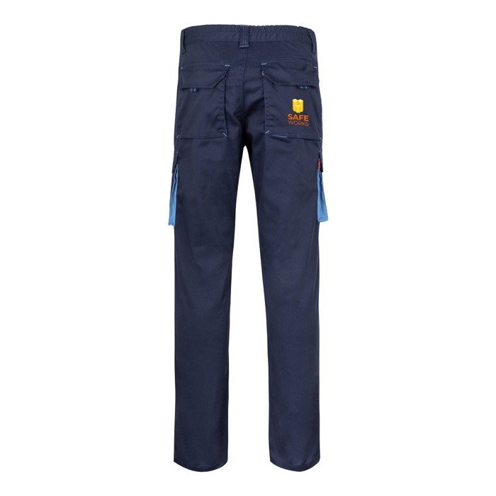 Pantalón laboral unisex bicolor en algodón y poliéster 240 g/m2 imagen con logo 3 Pantalón laboral unisex bicolor en algodón y poliéster 240 g/m2 imagen con logo 3