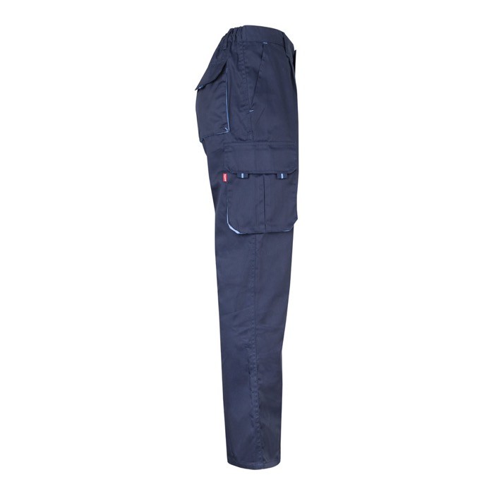 Pantalón laboral unisex bicolor en algodón y poliéster 240 g/m2 cuarta vista Pantalón laboral unisex bicolor en algodón y poliéster 240 g/m2 cuarta vista