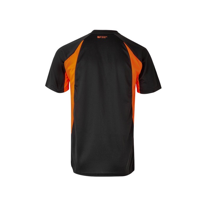 Camiseta unisex laboral de poliéster con tono bicolor 160 g/m2 color naranja segunda vista Camiseta unisex laboral de poliéster con tono bicolor 160 g/m2 color naranja segunda vista