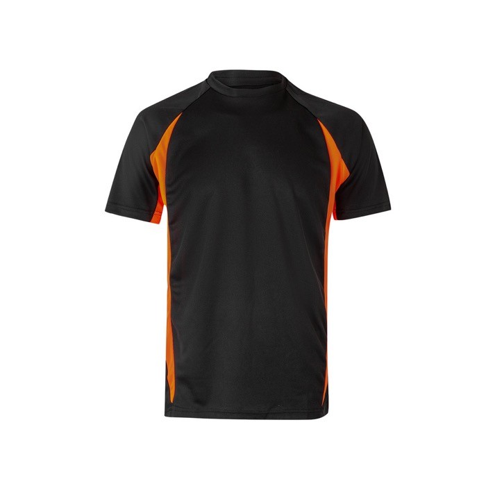 Camiseta unisex laboral de poliéster con tono bicolor 160 g/m2 color naranja Camiseta unisex laboral de poliéster con tono bicolor 160 g/m2 color naranja