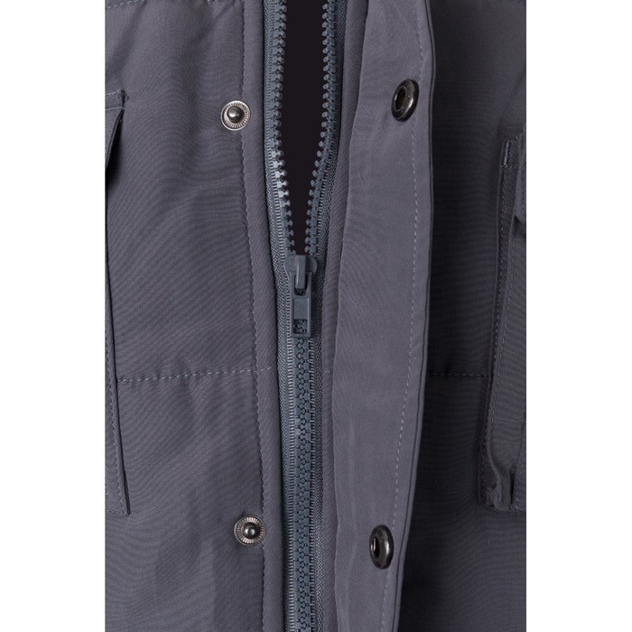 Chaleco multibolsillos acolchado de poliéster de 220 g/m2 color gris cuarta vista Chaleco multibolsillos acolchado de poliéster de 220 g/m2 color gris cuarta vista