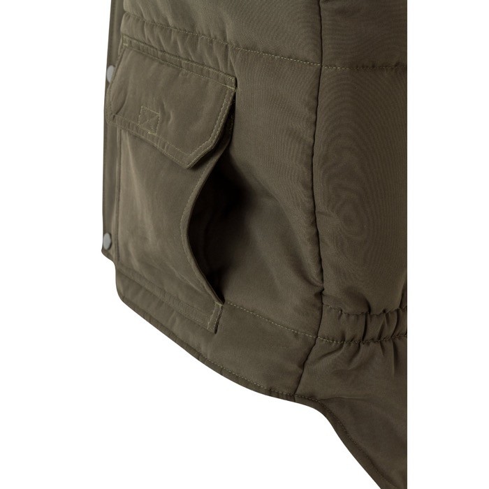 Chaleco multibolsillos acolchado de poliéster de 220 g/m2 color verde militar sexta vista Chaleco multibolsillos acolchado de poliéster de 220 g/m2 color verde militar sexta vista