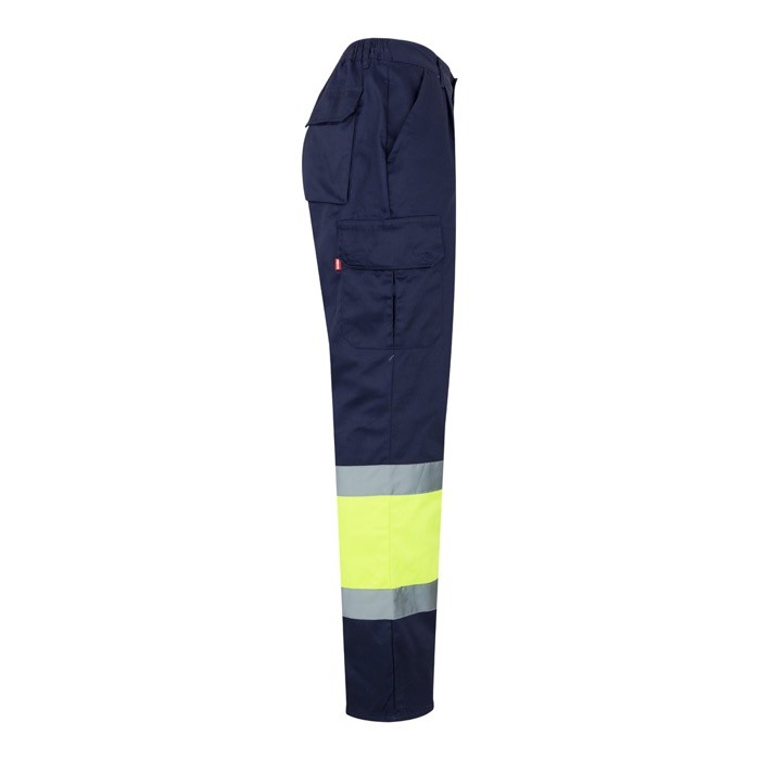 Pantalón de trabajo de algodón y poliéster con reflectantes 210 g/m2 cuarta vista Pantalón de trabajo de algodón y poliéster con reflectantes 210 g/m2 cuarta vista