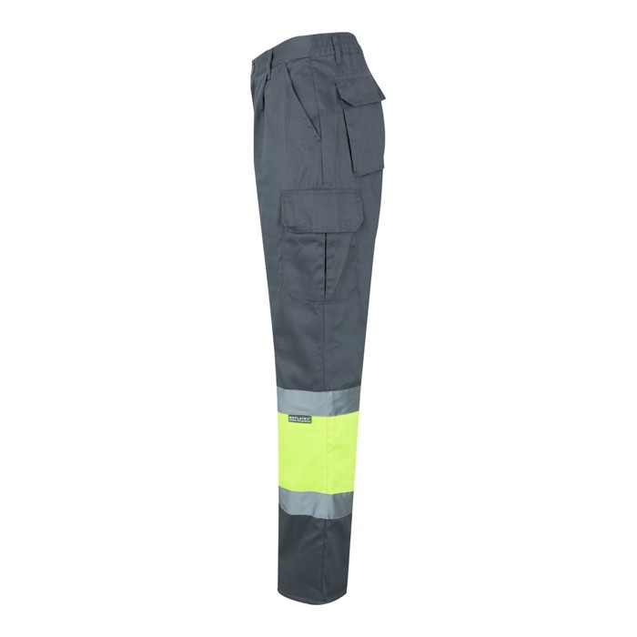 Pantalón de trabajo de algodón y poliéster con reflectantes 210 g/m2 tercera vista Pantalón de trabajo de algodón y poliéster con reflectantes 210 g/m2 tercera vista