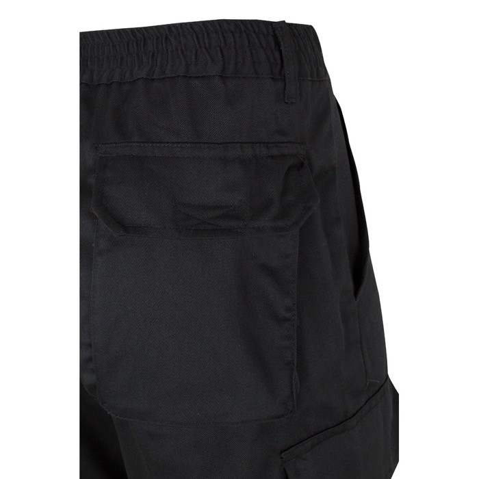 Pantalón laboral multibolsillos en algodón y poliéster 210 g/m2 color negro sexta vista Pantalón laboral multibolsillos en algodón y poliéster 210 g/m2 color negro sexta vista