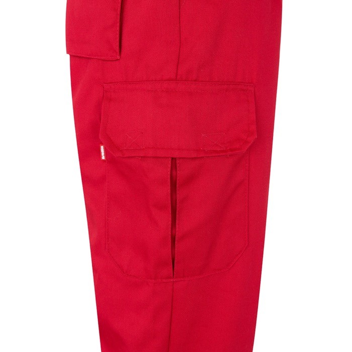 Pantalón laboral multibolsillos en algodón y poliéster 210 g/m2 color rojo quinta vista Pantalón laboral multibolsillos en algodón y poliéster 210 g/m2 color rojo quinta vista