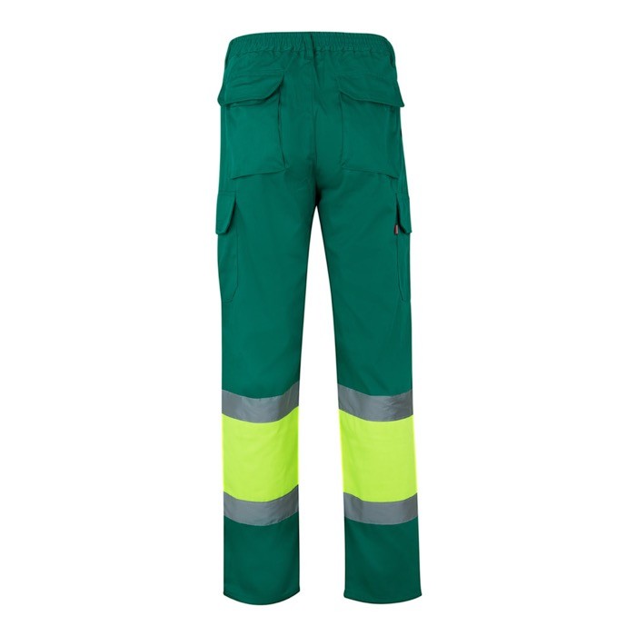 Pantalón laboral multibolsillos en algodón y poliéster 210 g/m2 color verde segunda vista Pantalón laboral multibolsillos en algodón y poliéster 210 g/m2 color verde segunda vista