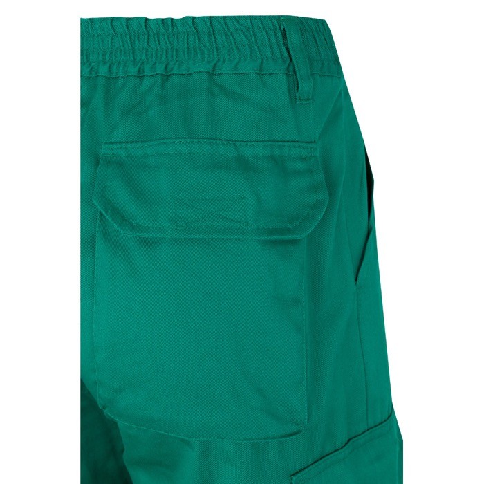 Pantalón laboral multibolsillos en algodón y poliéster 210 g/m2 color verde sexta vista Pantalón laboral multibolsillos en algodón y poliéster 210 g/m2 color verde sexta vista