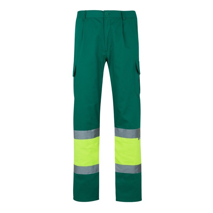 Pantalón laboral multibolsillos en algodón y poliéster 210 g/m2 color verde Pantalón laboral multibolsillos en algodón y poliéster 210 g/m2 color verde