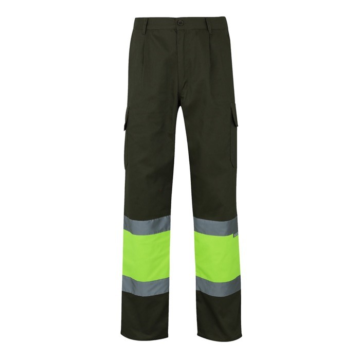 Pantalón laboral multibolsillos en algodón y poliéster 210 g/m2 color verde militar Pantalón laboral multibolsillos en algodón y poliéster 210 g/m2 color verde militar