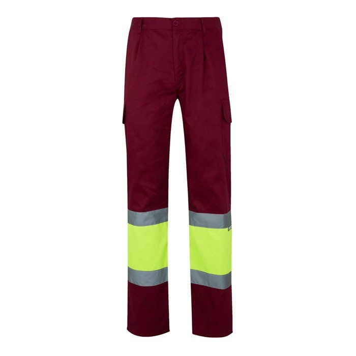 Pantalón laboral multibolsillos en algodón y poliéster 210 g/m2 color burdeos Pantalón laboral multibolsillos en algodón y poliéster 210 g/m2 color burdeos